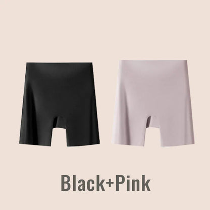 Women High-waist Ice Silk Underwear with Tummy-control Hip-lifting