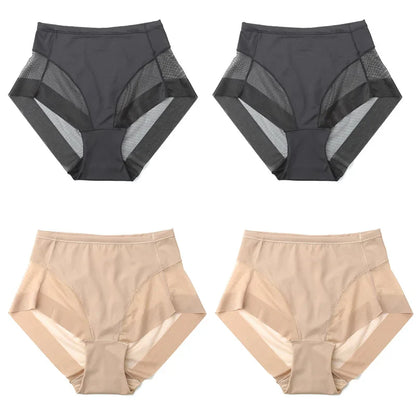 High Waist Ice Silk Seamless Shaping Briefs