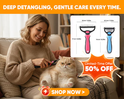Dual-Sided Pet Grooming Tool