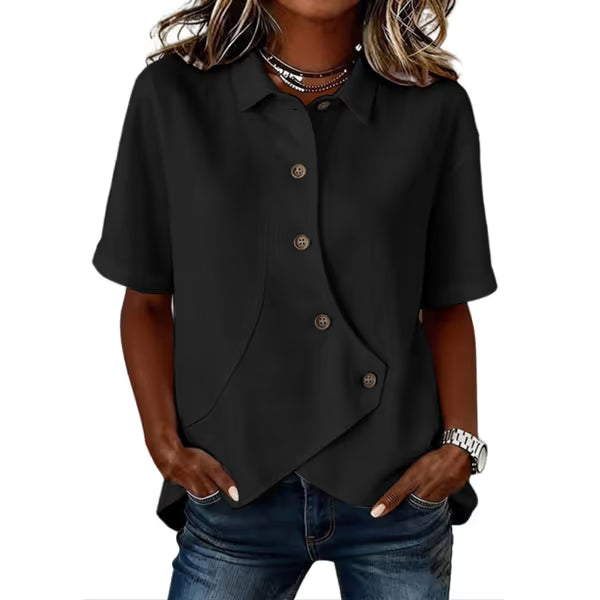 Asymmetrical Placket Button Down Shirt