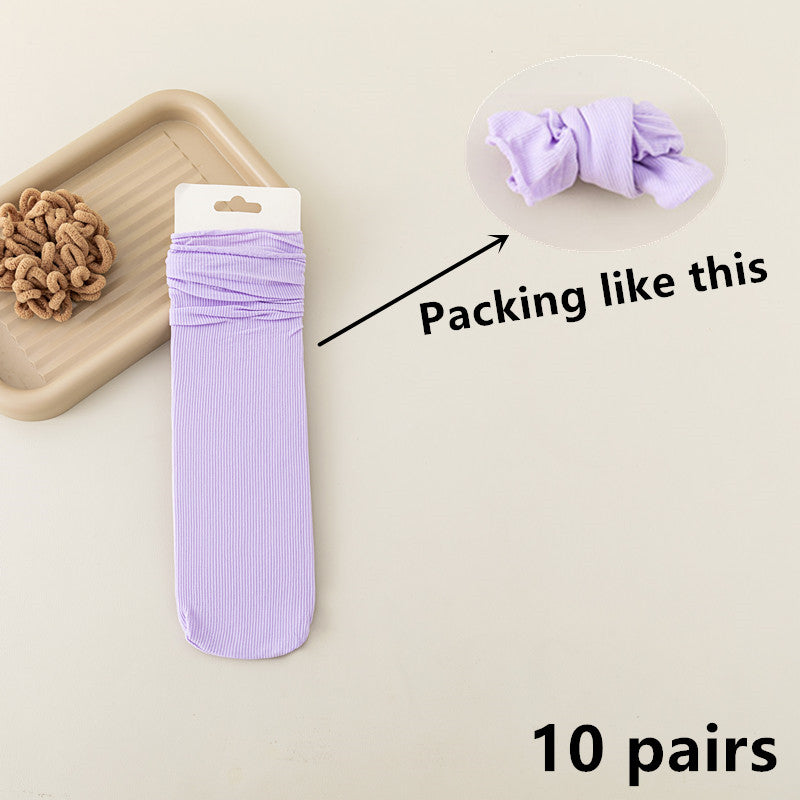 Thin Loose Socks Pile Socks Solid Colors Ice